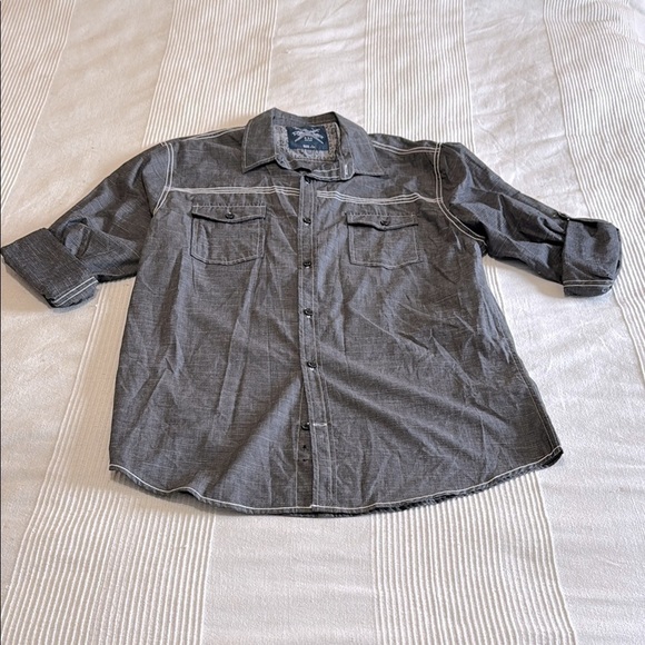 Drill NYC Other - Men's Drill NYC Gray Long Sleeve Button-up Shirt Size Large